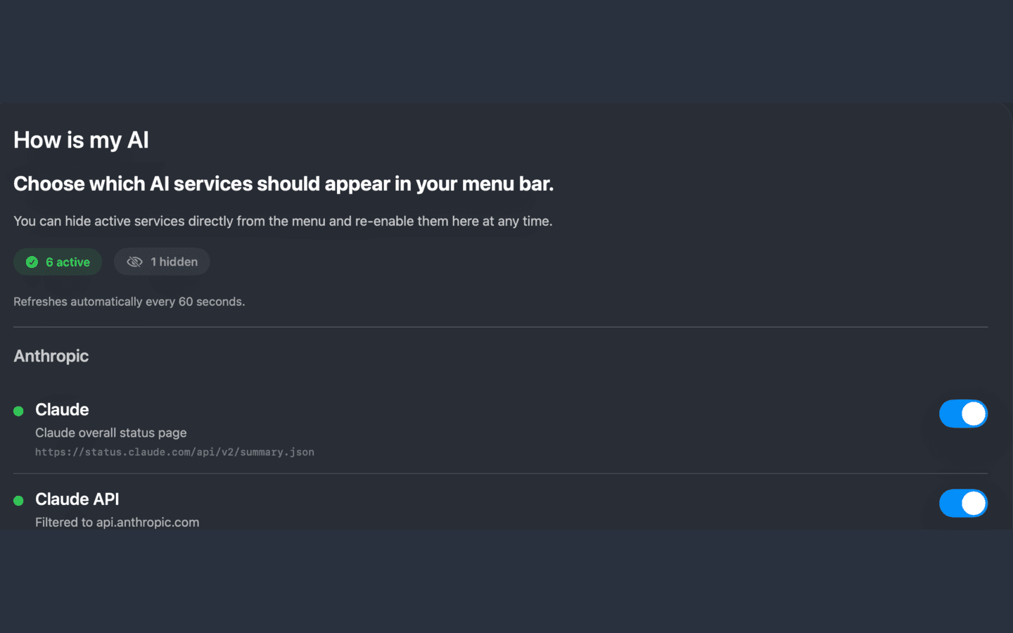 How is my AI Einstellungsansicht